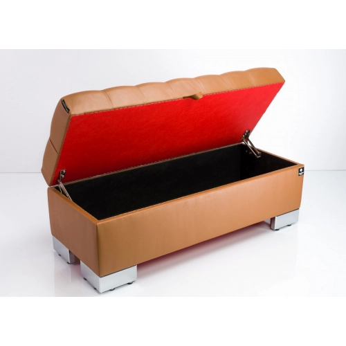 Kufer Pikowany CHESTERFIELD Eko-Skóra Brąz / Model  Q-4 Rozmiary od 50 cm do 200 cm